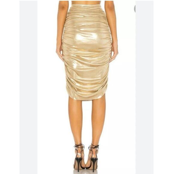 Vintage Norma Kamali Gold Ruched ensemble matching set size XS simply stunning - Picture 4 of 13